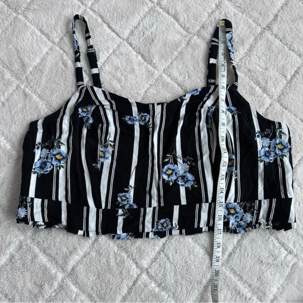 Torrid | Black Floral Stripe Culotte Crop Spaghetti Strap Tank | Size 3X - Picture 10 of 10